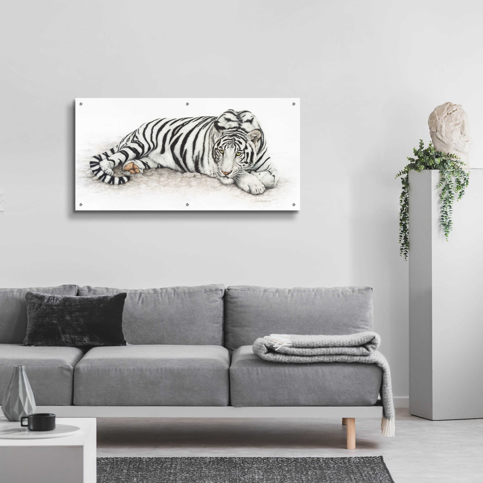 Epic Art 'Siberian Tiger' by Jan Henderson, Acrylic Glass Wall Art,48x24