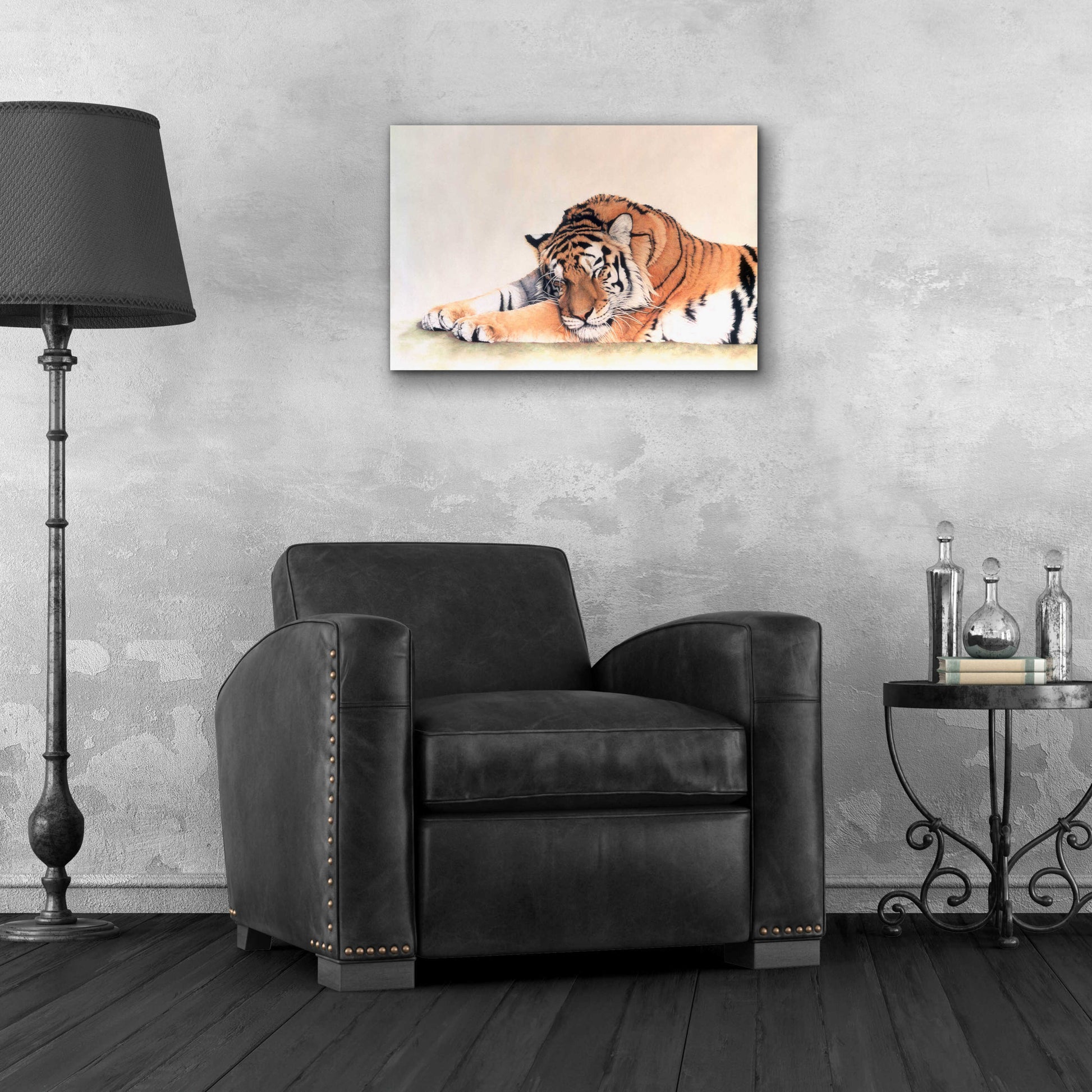 Epic Art 'Sleeping Tiger' by Jan Henderson, Acrylic Glass Wall Art,24x16