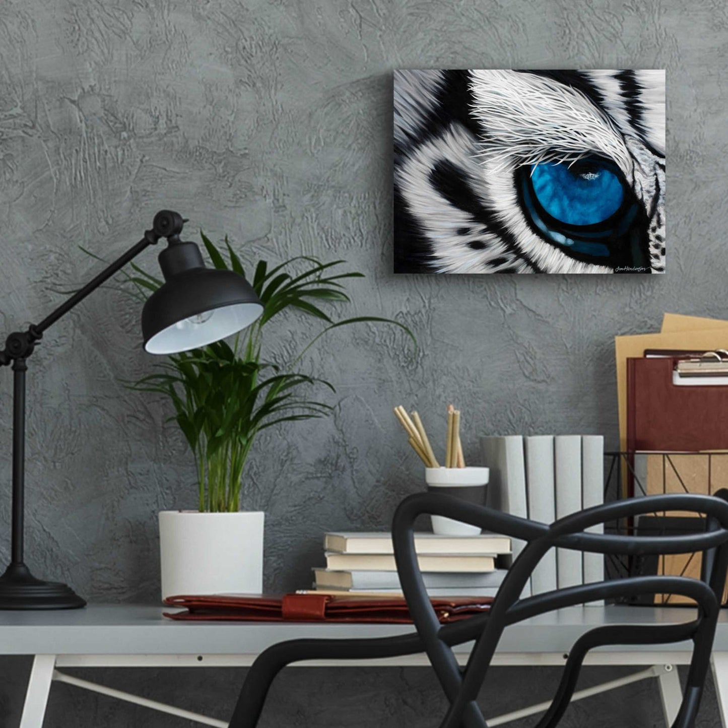 Epic Art 'Tiger Eye' by Jan Henderson, Acrylic Glass Wall Art,16x12