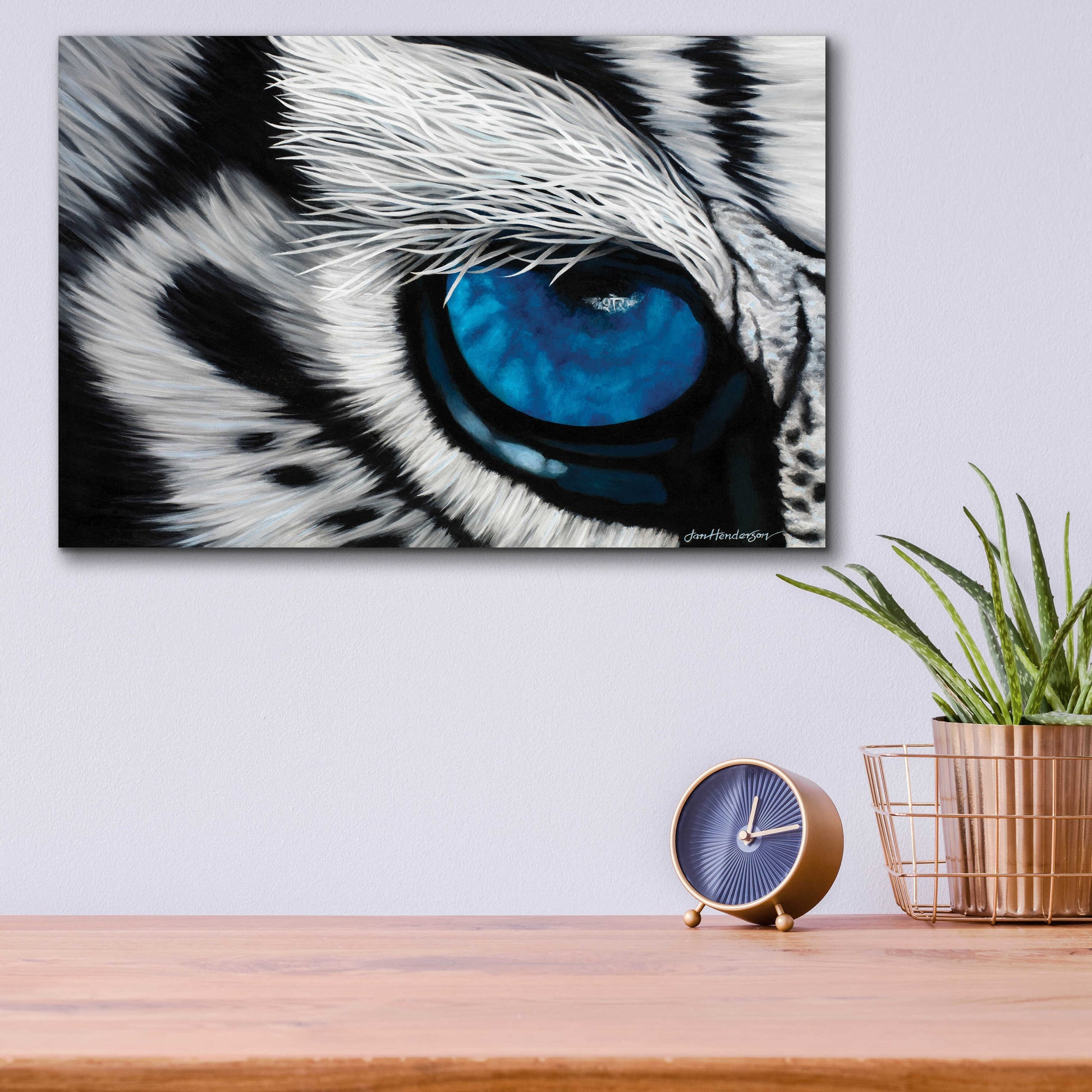 Epic Art 'Tiger Eye' by Jan Henderson, Acrylic Glass Wall Art,16x12