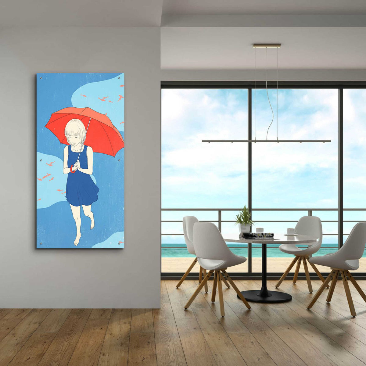 Afternoon Fish by Sai Tamiya - 24x48 acrylic wall art in a room
