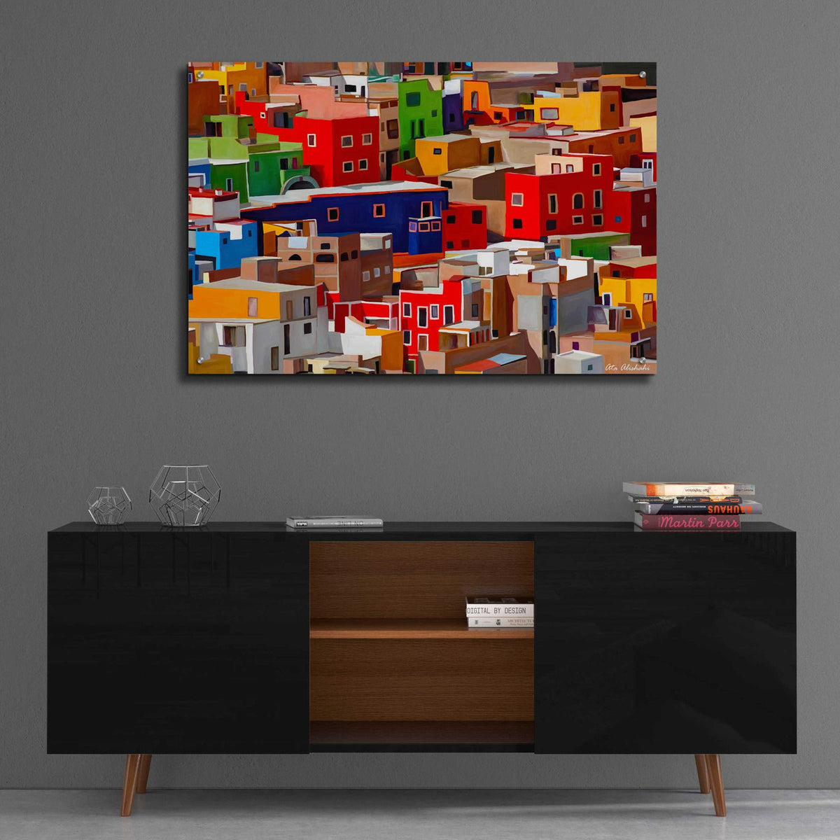 Color town by Ata Alishahi - 36x24 acrylic wall art in a room