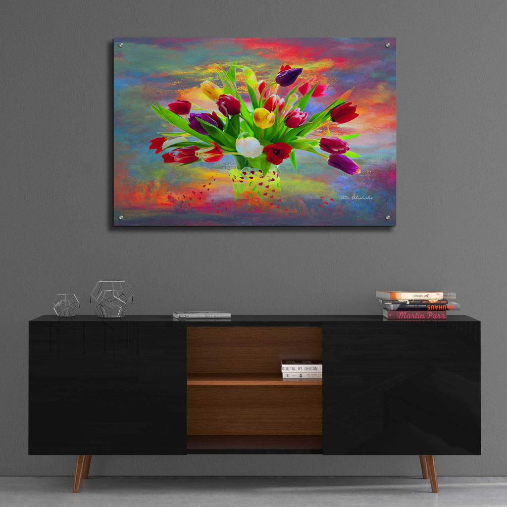 Colorful Flowers 2 by Ata Alishahi - 36x24 acrylic wall art in a room