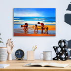  Kids At The Beach  by Ata Alishahi - 16x12 acrylic wall art in a room