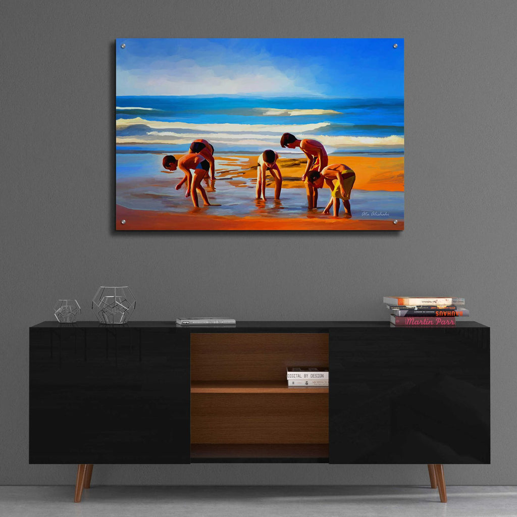  Kids At The Beach  by Ata Alishahi - 36x24 acrylic wall art in a room