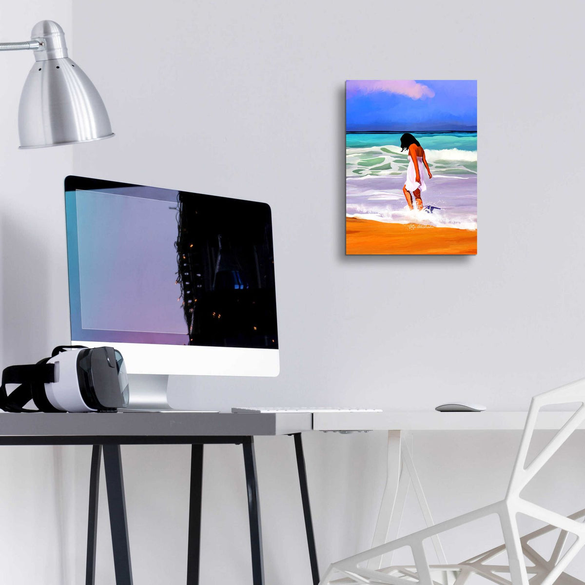 Beach Day by Ata Alishahi - 12x16 acrylic wall art in a room