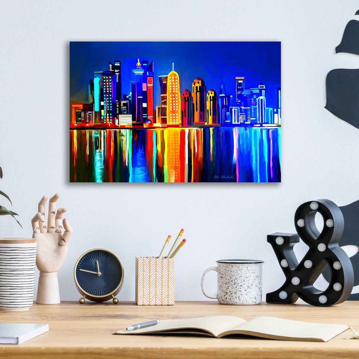 City light by Ata Alishahi - 16x12 acrylic wall art in a room