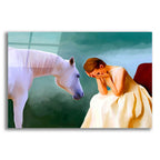 Sad Girl And Horse by Ata Alishahi acrylic glass wall art