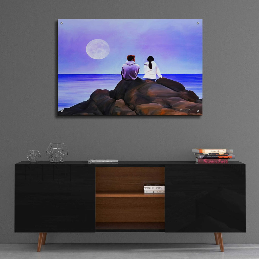 Together Watching The Moon by Ata Alishahi - 36x24 acrylic wall art in a room