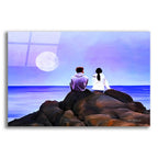 Together Watching The Moon by Ata Alishahi acrylic glass wall art