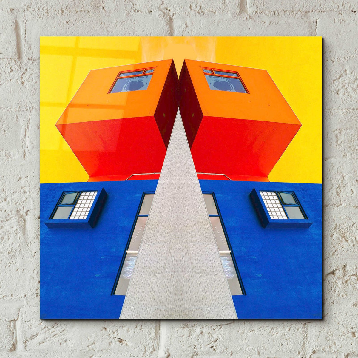 Geo House by Ata Alishahi - 12x12 acrylic wall art in a room