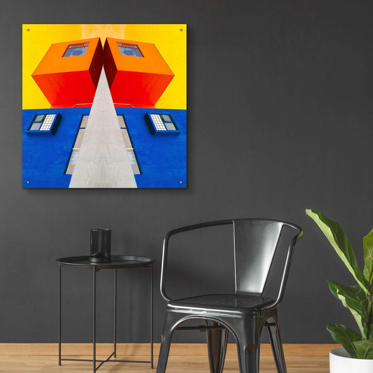 Geo House by Ata Alishahi - 36x36 acrylic wall art in a room