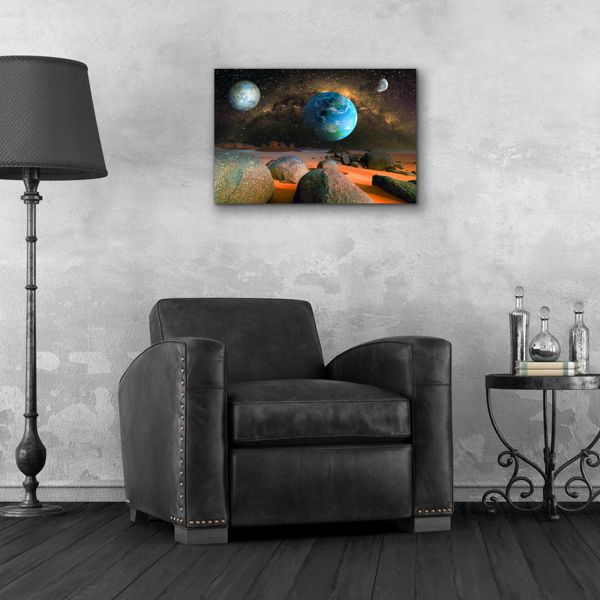 Planets by Ata Alishahi - 24x16 acrylic wall art in a room