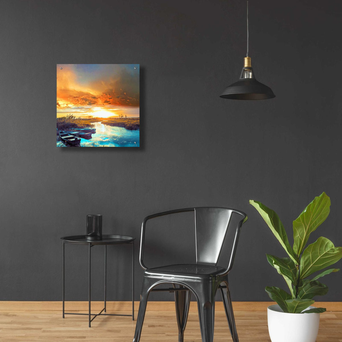 Sun Down Light by Ata Alishahi - 24x24 acrylic wall art in a room