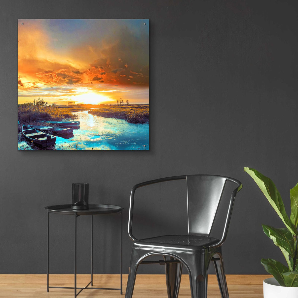 Sun Down Light by Ata Alishahi - 36x36 acrylic wall art in a room