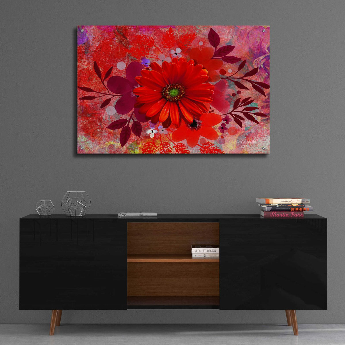 All-Red by Ata Alishahi - 36x24 acrylic wall art in a room