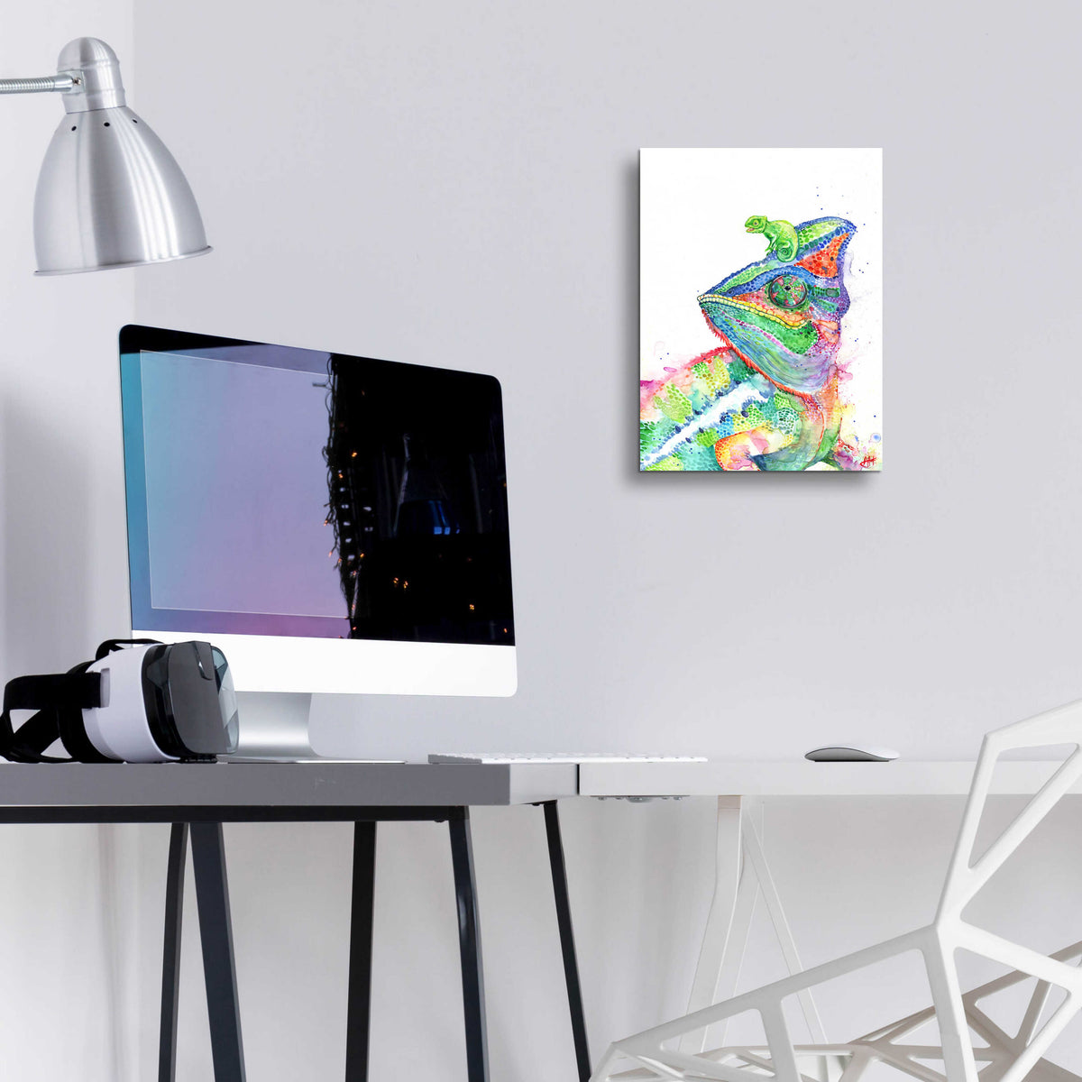 Epic Art 'Clutcha'Chameleons' by Marc Allante, Acrylic Glass Wall Art,12x16