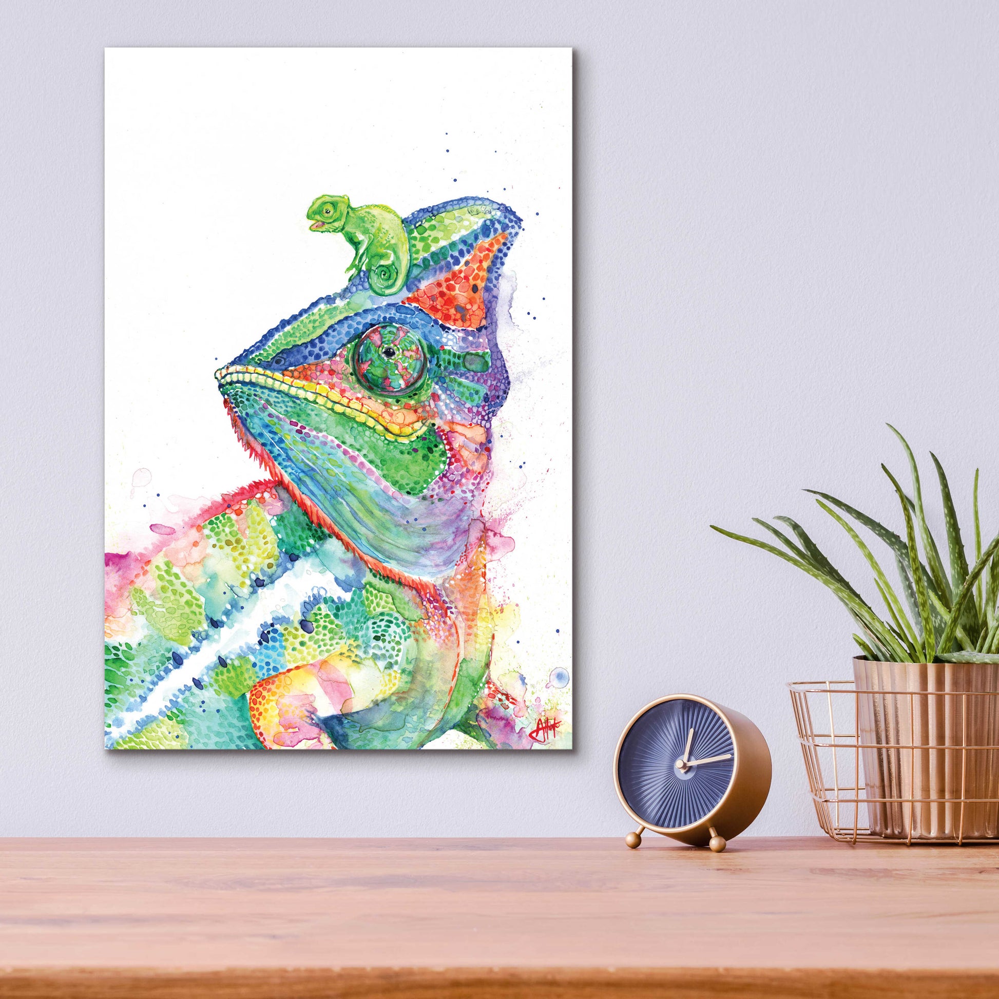 Epic Art 'Clutcha'Chameleons' by Marc Allante, Acrylic Glass Wall Art,12x16