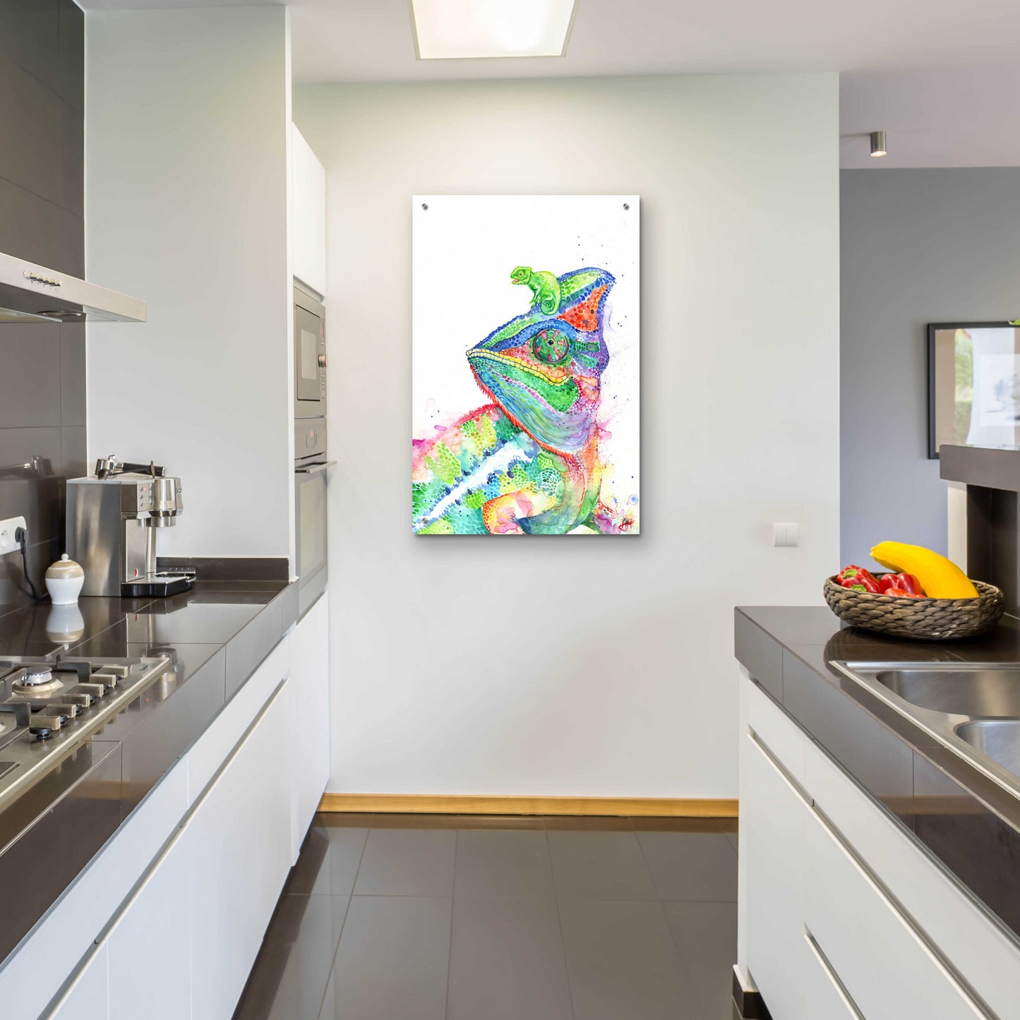 Epic Art 'Clutcha'Chameleons' by Marc Allante, Acrylic Glass Wall Art,24x36