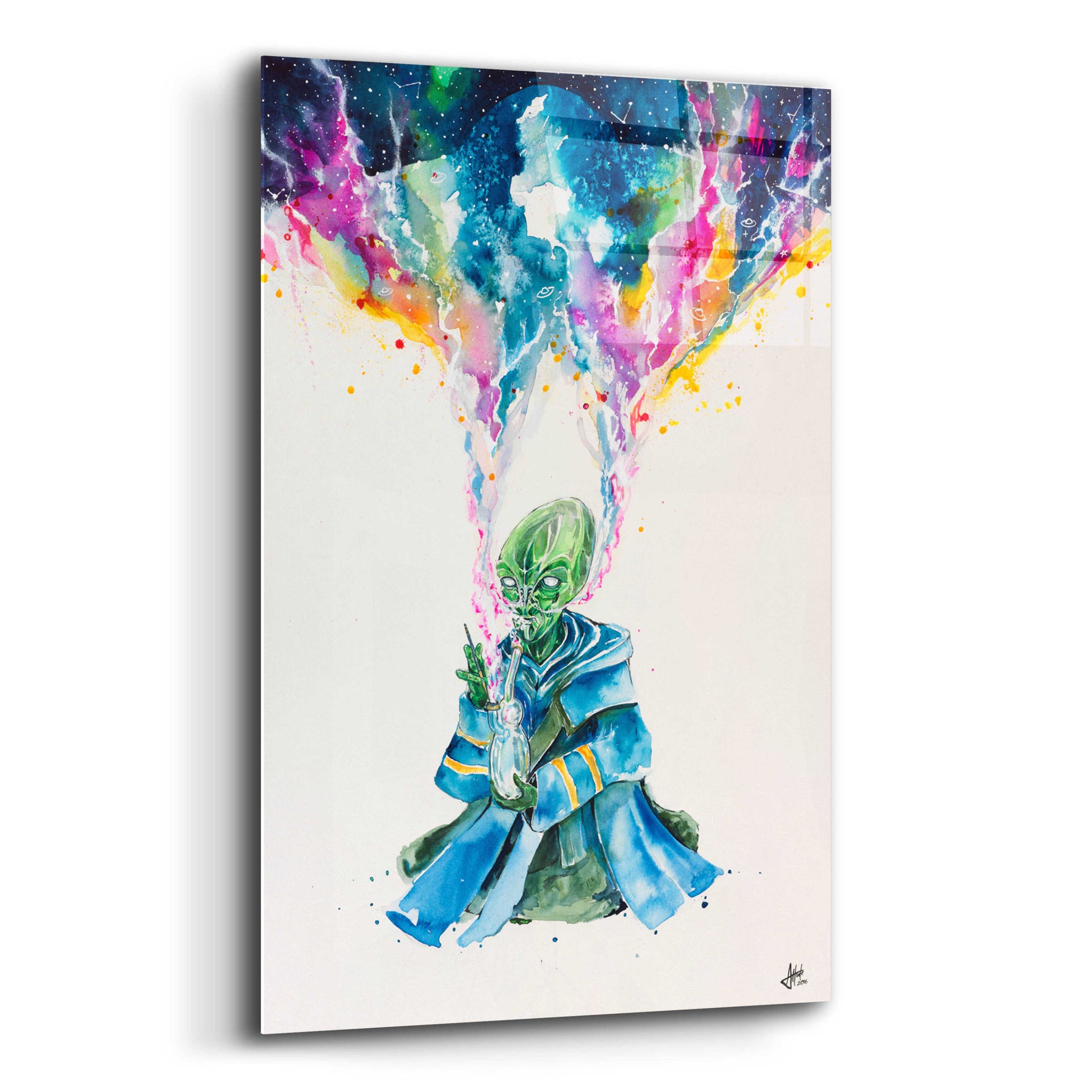 Epic Art 'Alien Dabbing' by Marc Allante, Acrylic Glass Wall Art,12x16