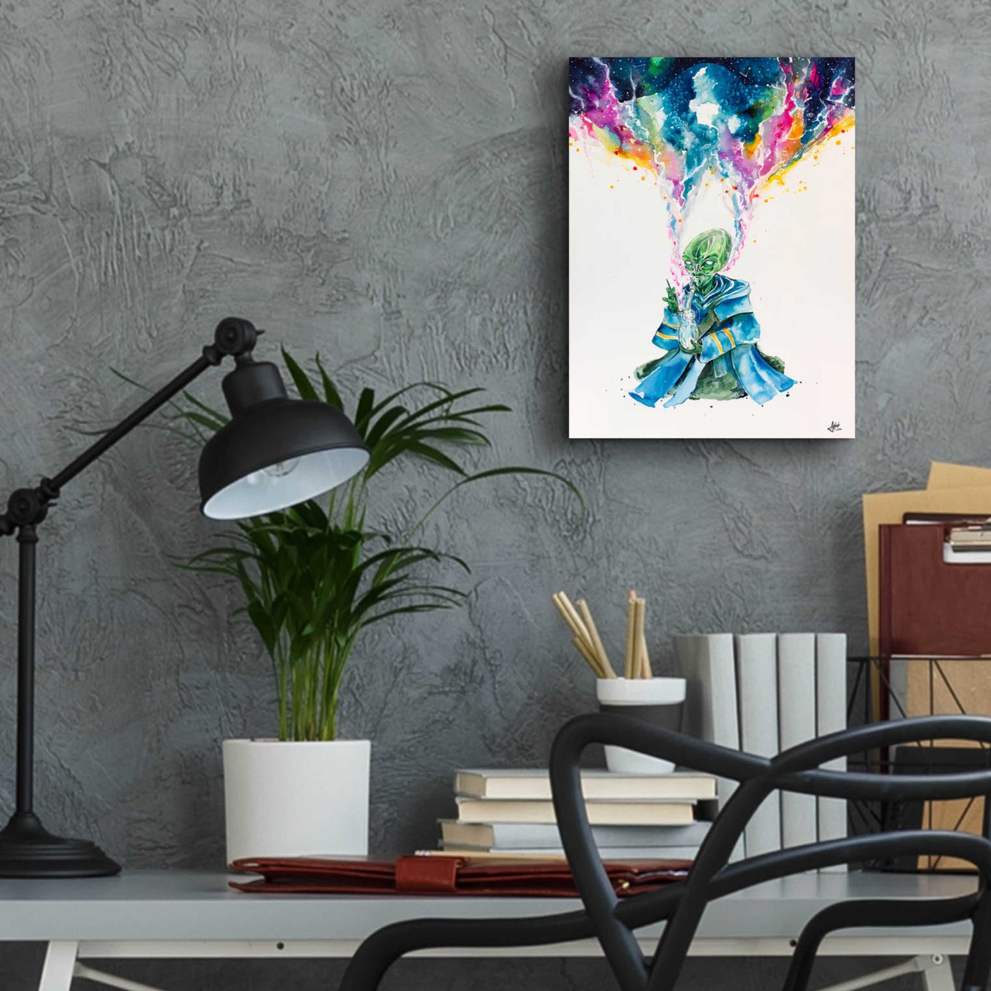 Epic Art 'Alien Dabbing' by Marc Allante, Acrylic Glass Wall Art,12x16