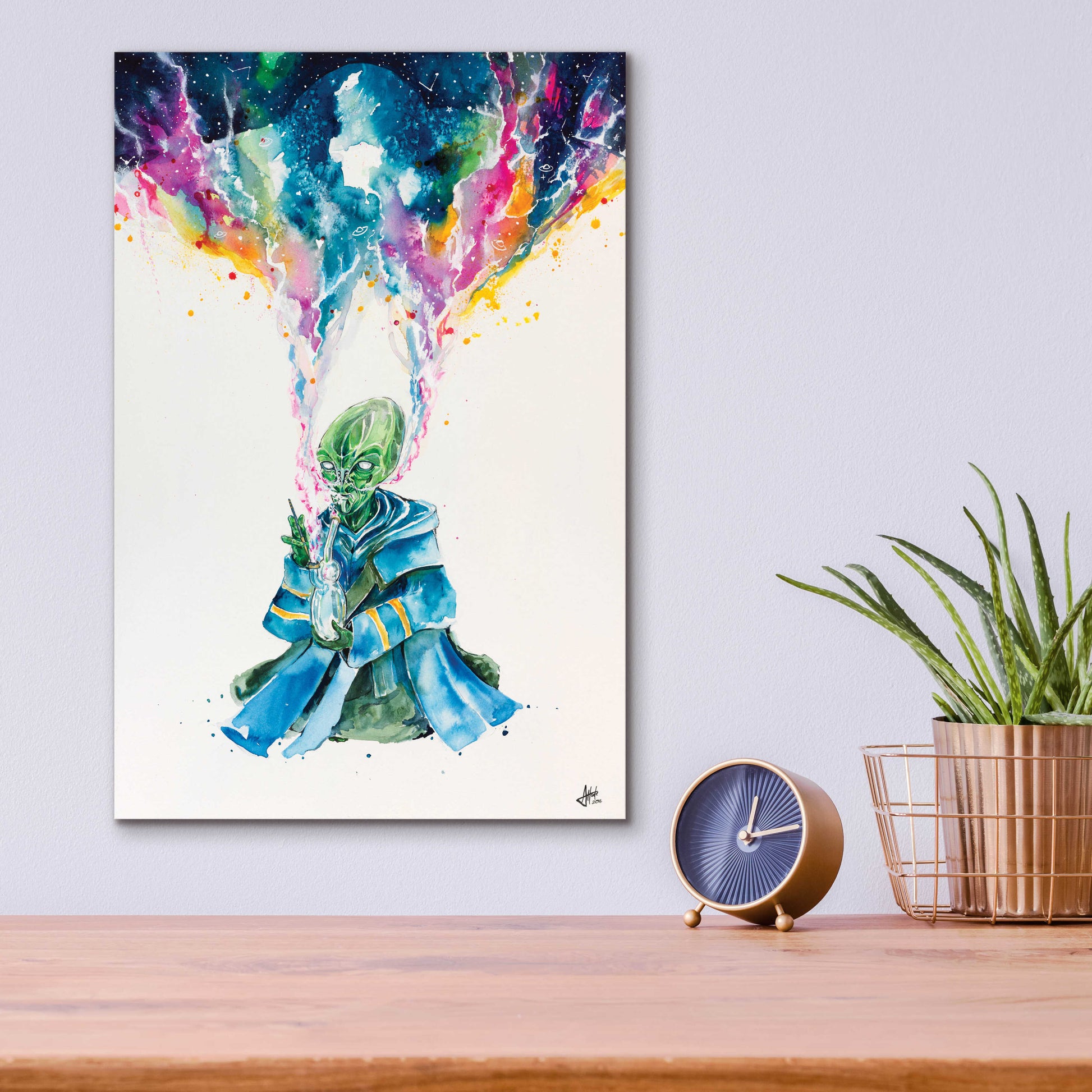 Epic Art 'Alien Dabbing' by Marc Allante, Acrylic Glass Wall Art,12x16