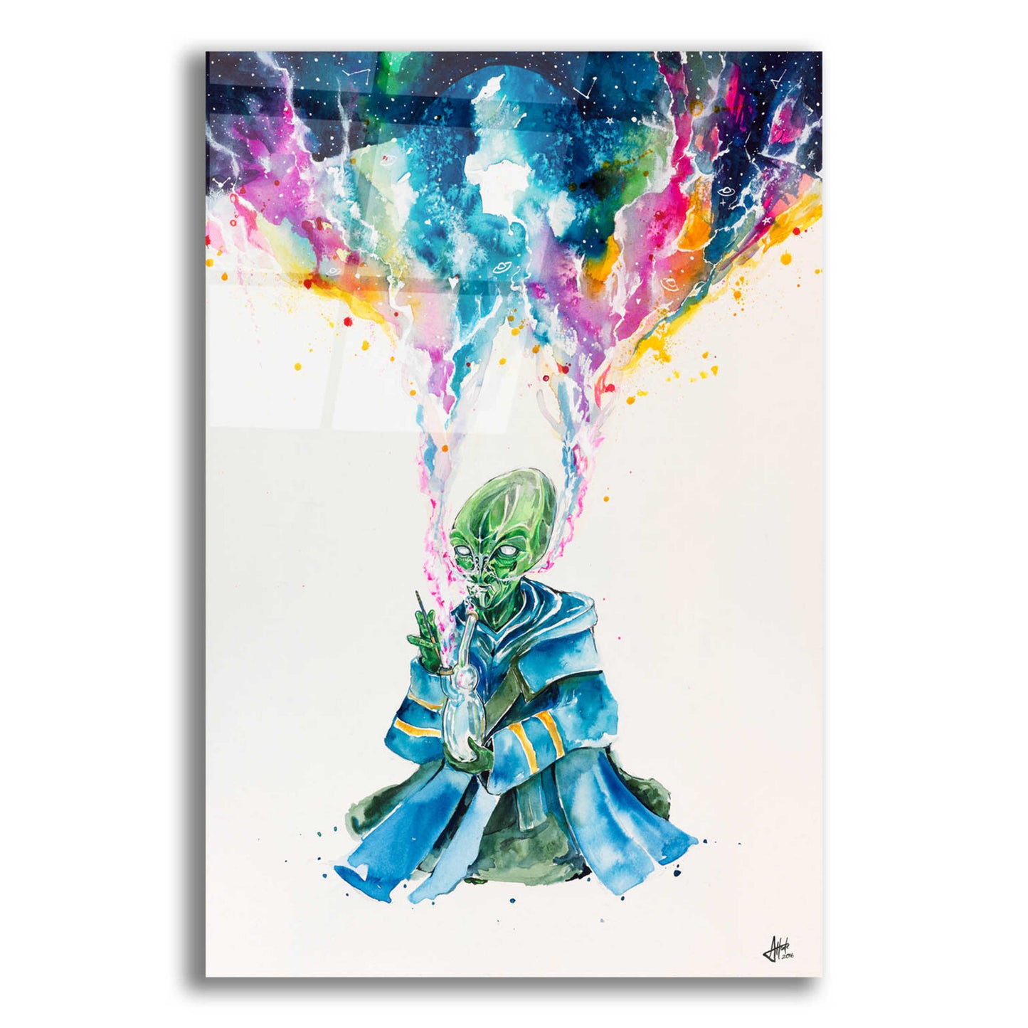 Epic Art 'Alien Dabbing' by Marc Allante, Acrylic Glass Wall Art,12x16