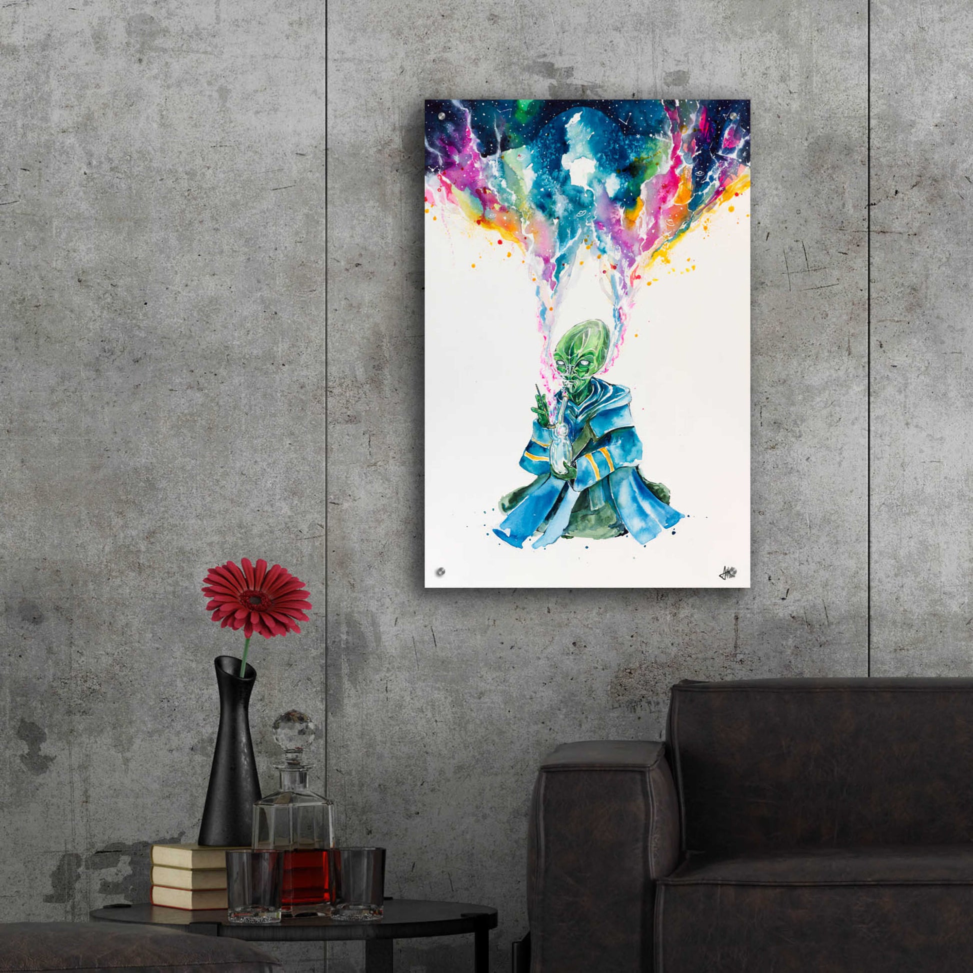 Epic Art 'Alien Dabbing' by Marc Allante, Acrylic Glass Wall Art,24x36