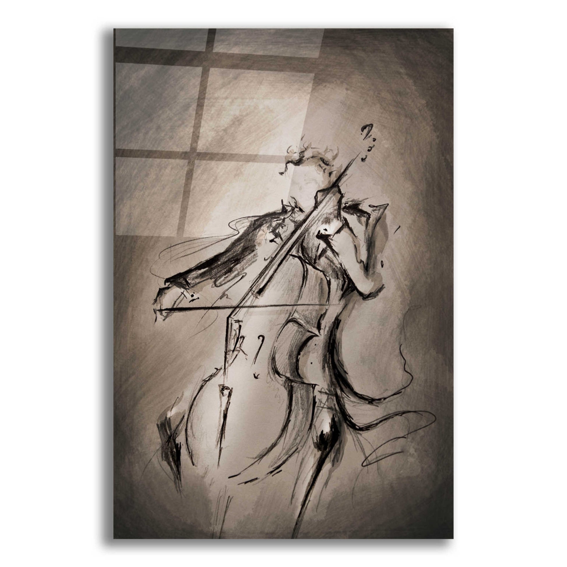 Epic Art 'The Cellist' by Marc Allante, Acrylic Glass Wall Art,12x16