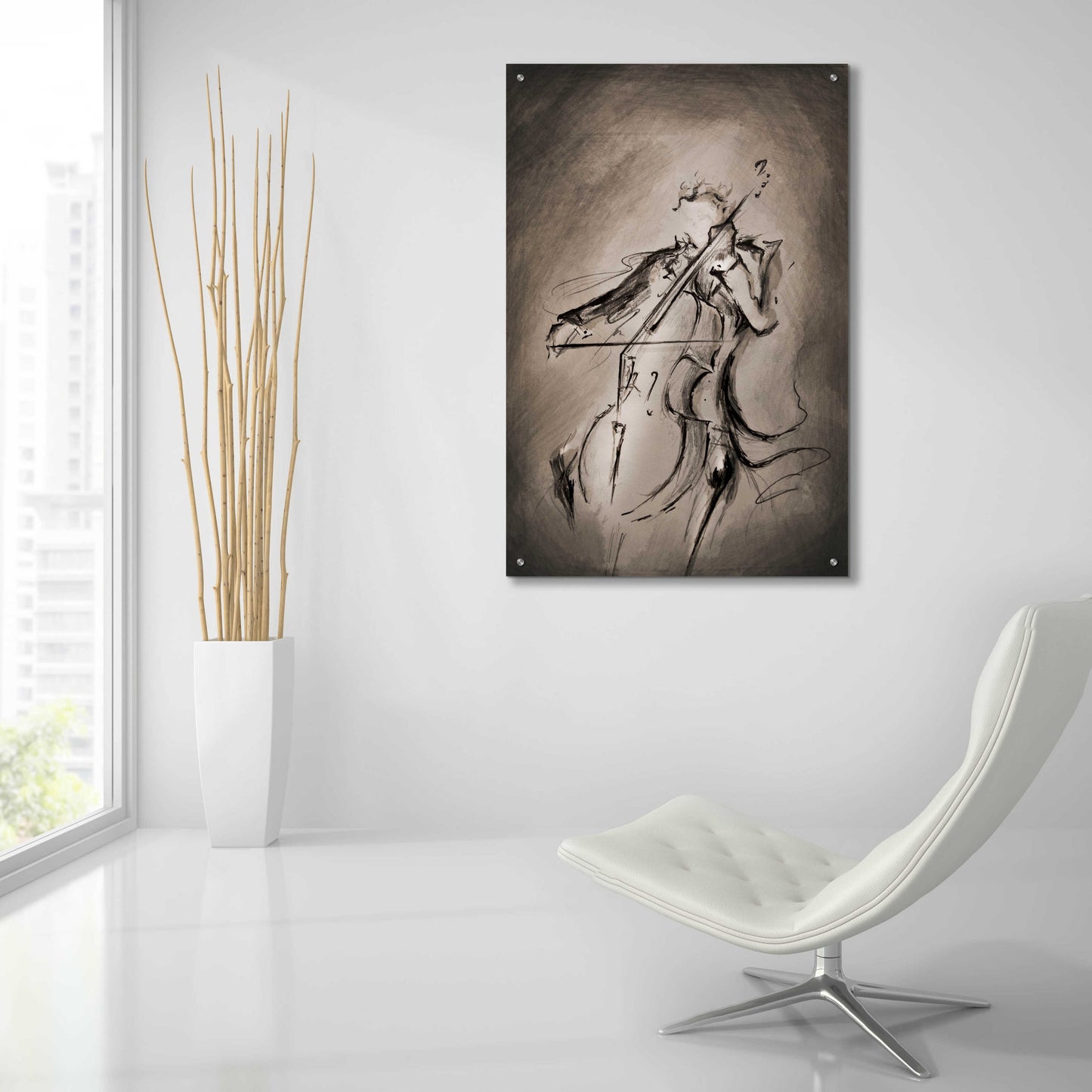 Epic Art 'The Cellist' by Marc Allante, Acrylic Glass Wall Art,24x36