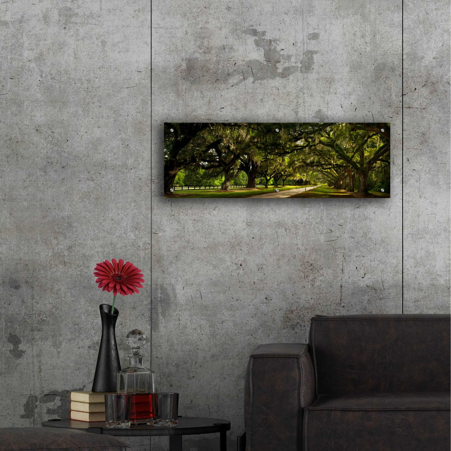 Epic Art 'Southern Canopy' by Natalie Mikaels, Acrylic Glass Wall Art,36x12