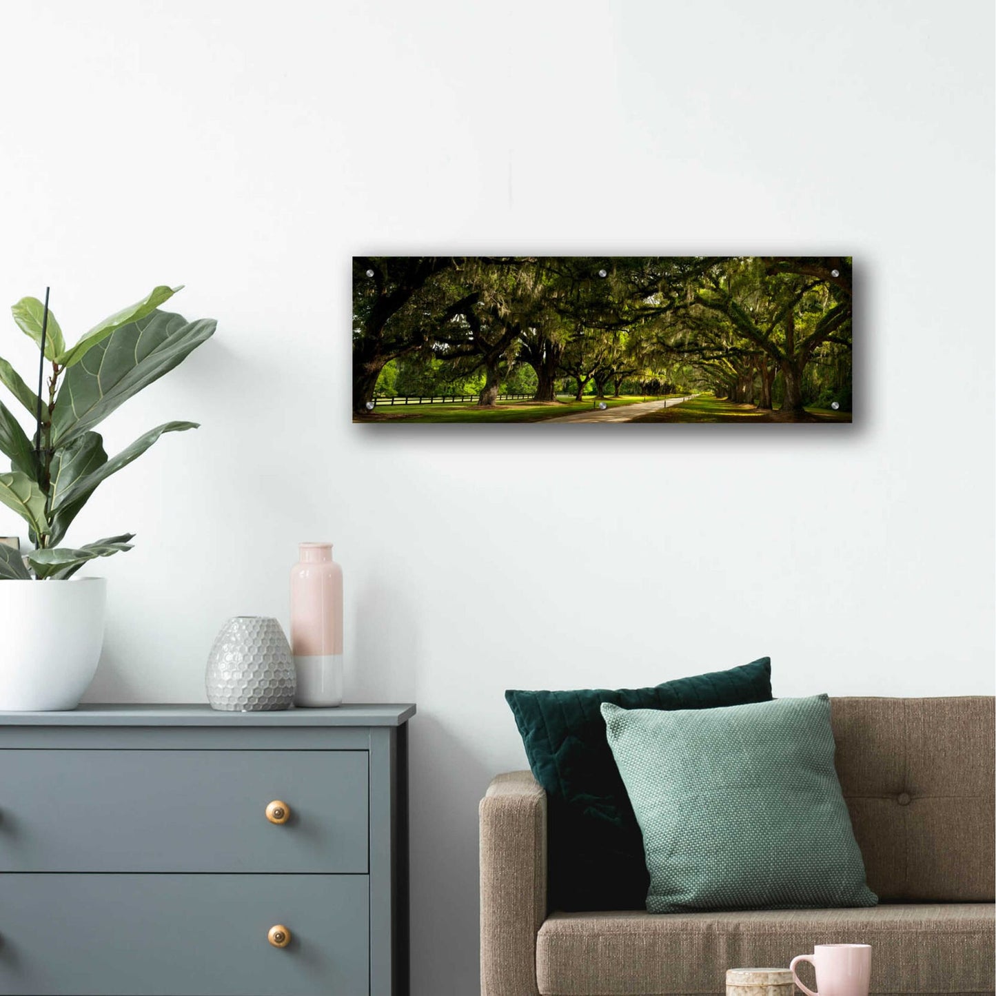 Epic Art 'Southern Canopy' by Natalie Mikaels, Acrylic Glass Wall Art,36x12