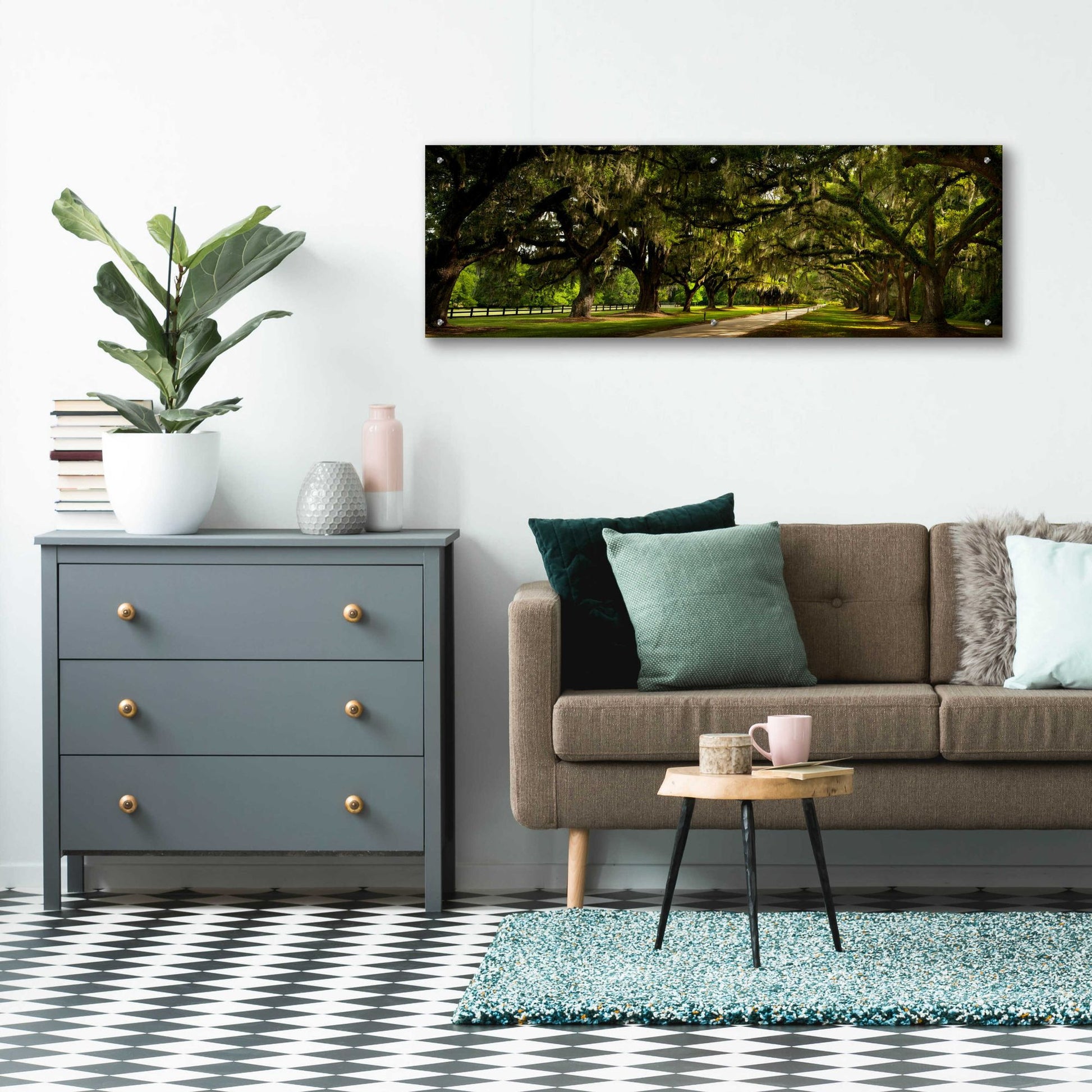 Epic Art 'Southern Canopy' by Natalie Mikaels, Acrylic Glass Wall Art,48x16