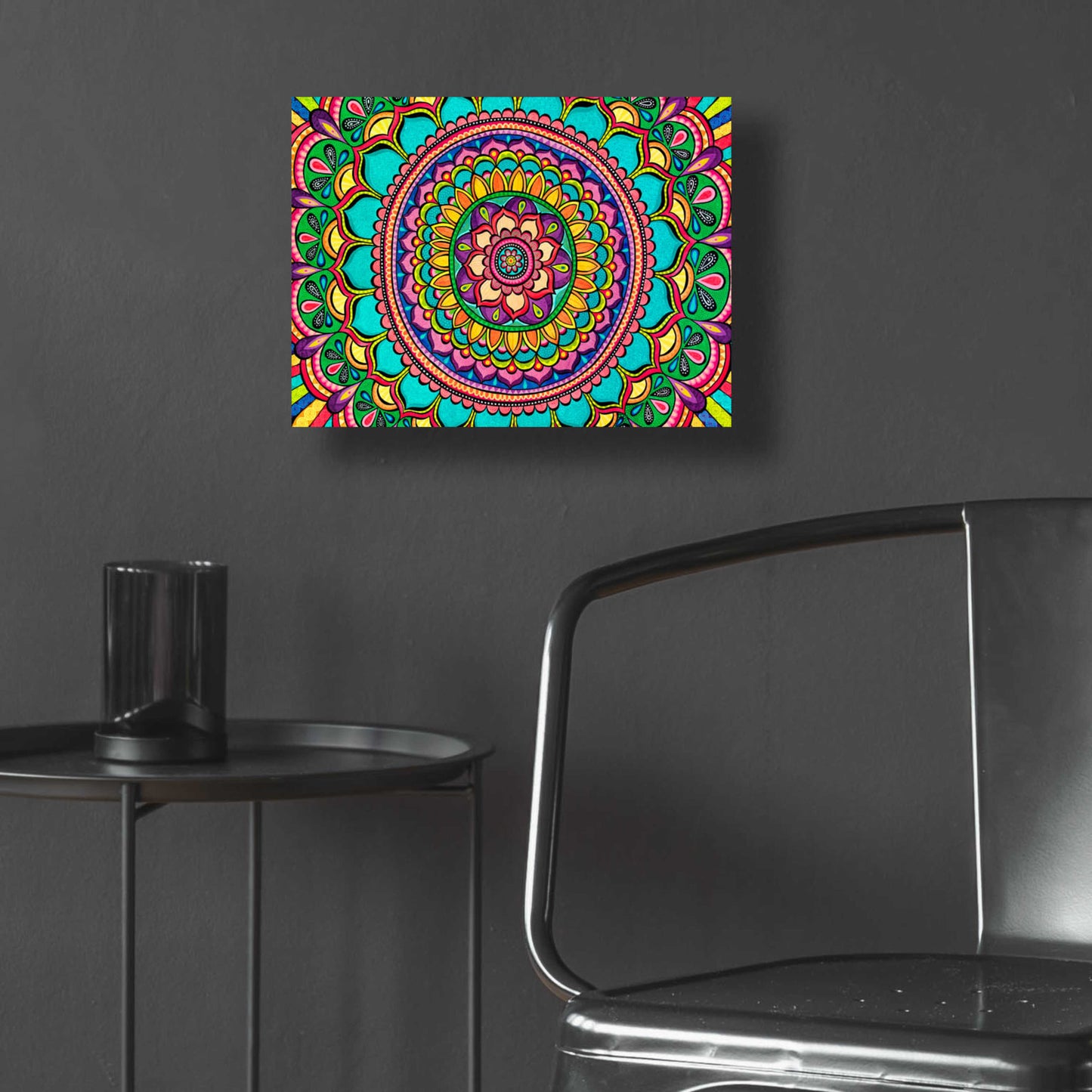 Epic Art 'Happy Dance Mandala' by Hello Angel, Acrylic Glass Wall Art,16x12