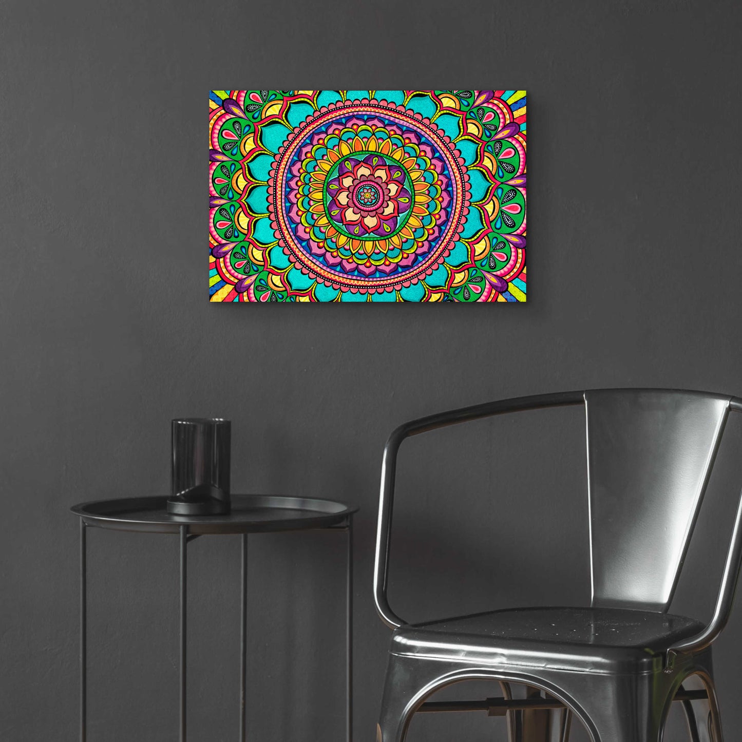 Epic Art 'Happy Dance Mandala' by Hello Angel, Acrylic Glass Wall Art,24x16