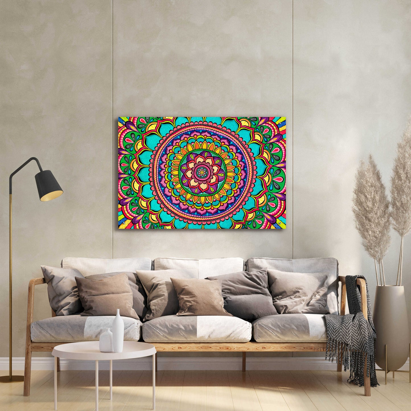 Epic Art 'Happy Dance Mandala' by Hello Angel, Acrylic Glass Wall Art,36x24