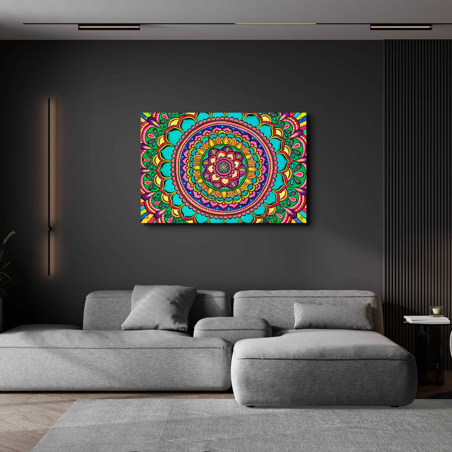 Epic Art 'Happy Dance Mandala' by Hello Angel, Acrylic Glass Wall Art,36x24