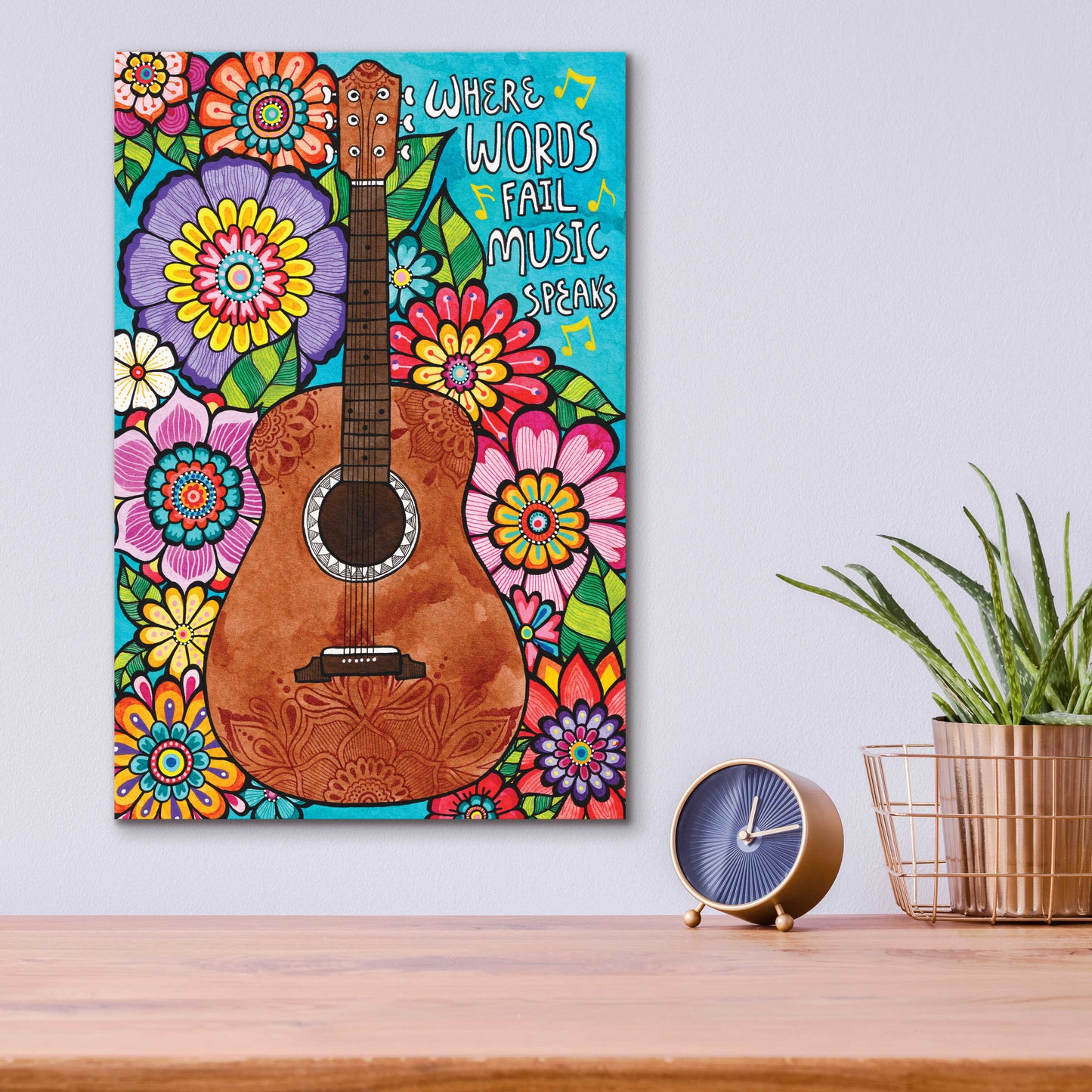 Epic Art 'Music Speaks' by Hello Angel, Acrylic Glass Wall Art,12x16