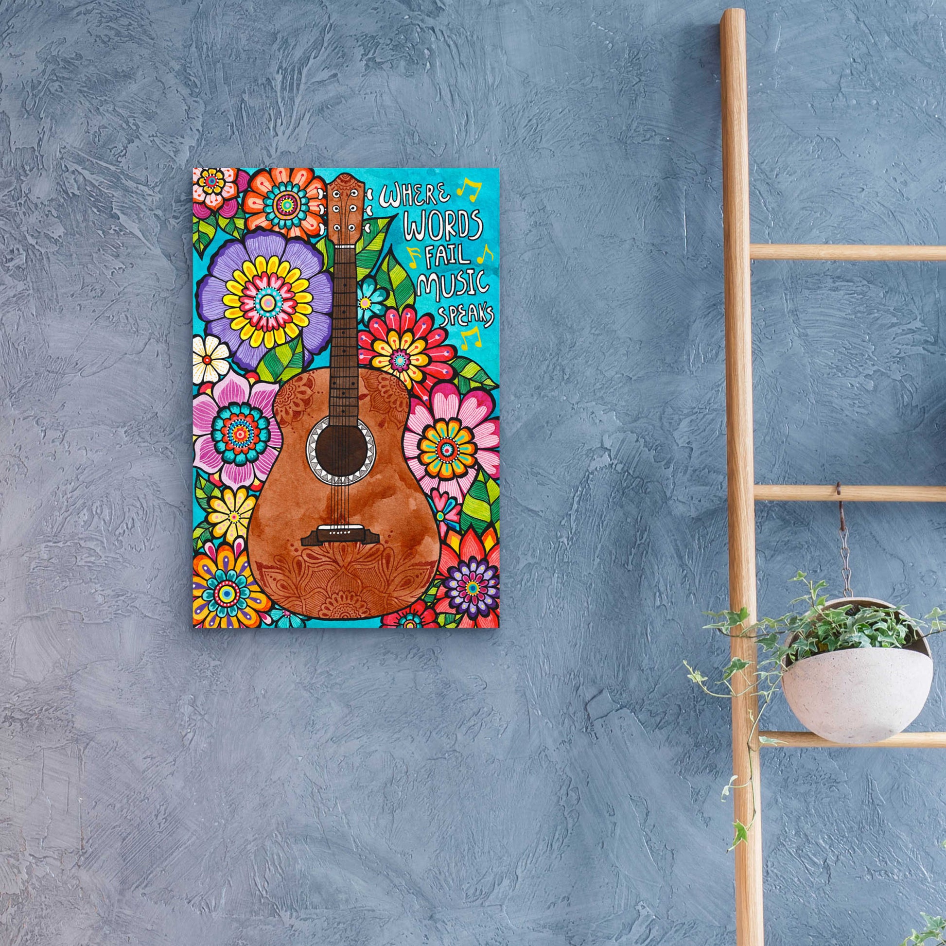 Epic Art 'Music Speaks' by Hello Angel, Acrylic Glass Wall Art,16x24