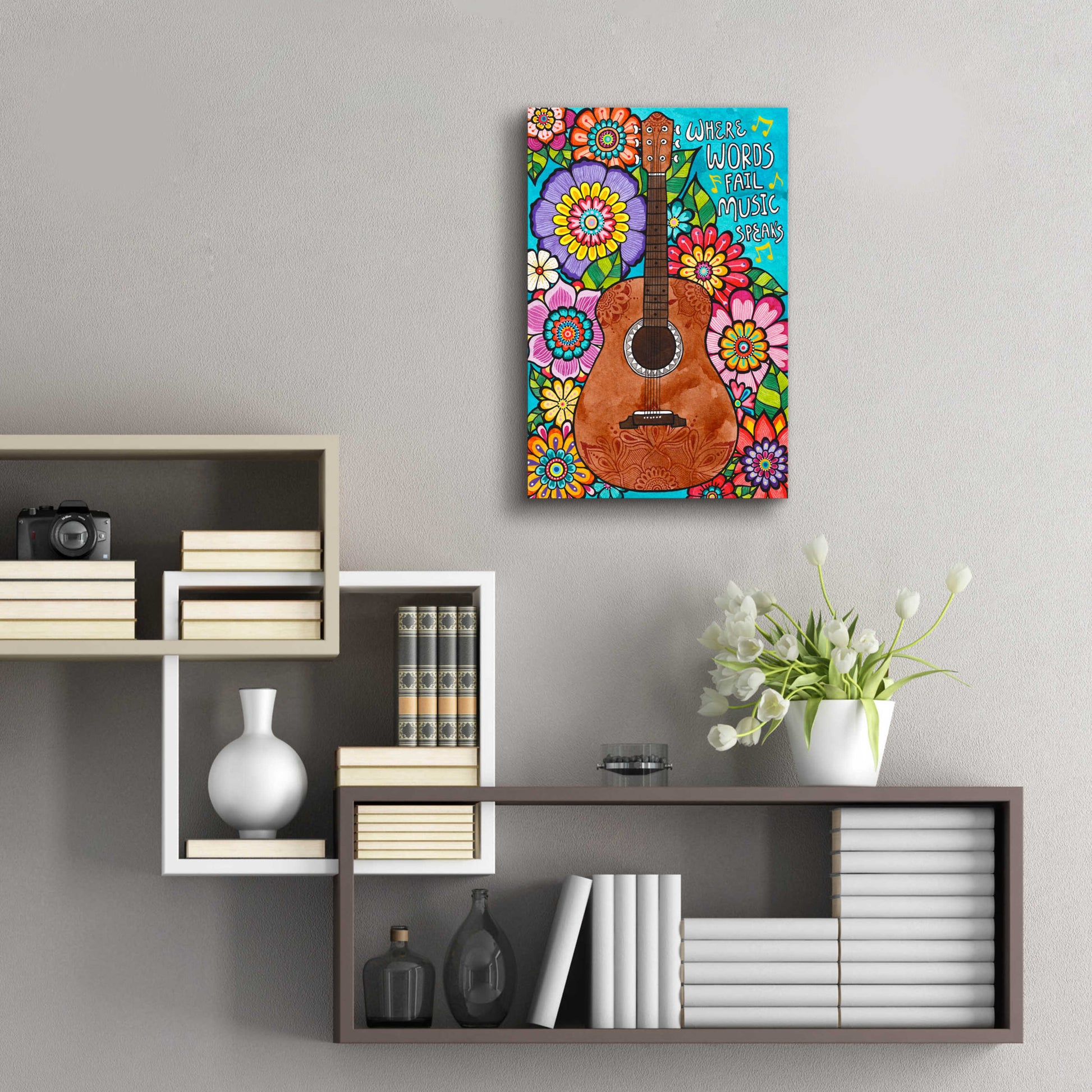 Epic Art 'Music Speaks' by Hello Angel, Acrylic Glass Wall Art,16x24