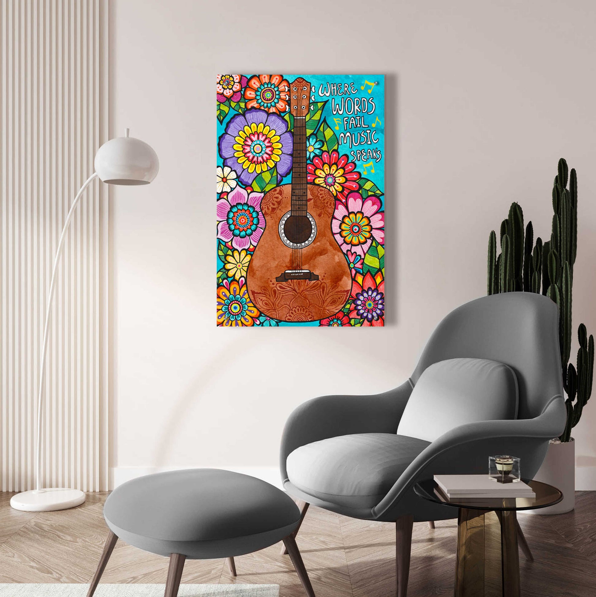 Epic Art 'Music Speaks' by Hello Angel, Acrylic Glass Wall Art,24x36