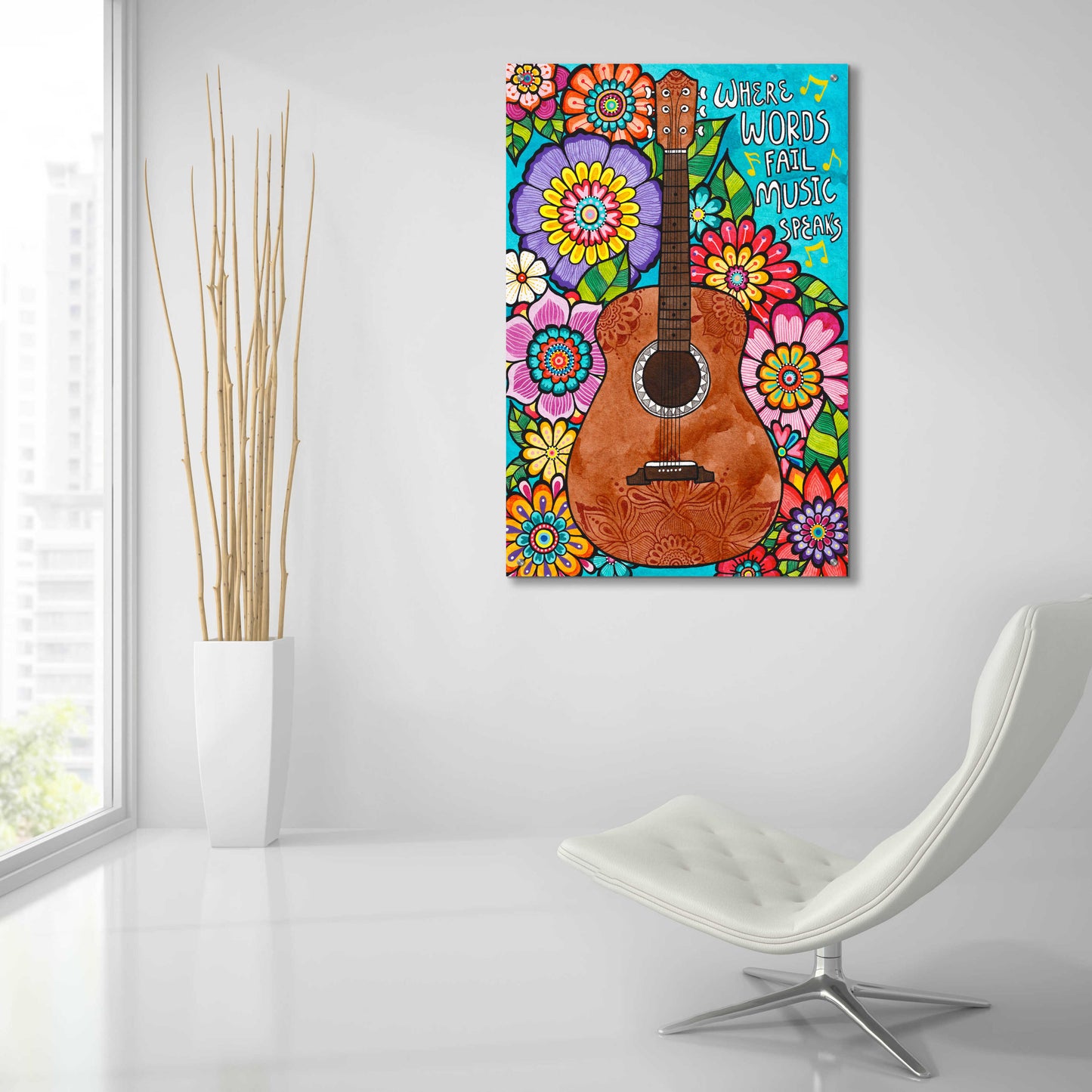 Epic Art 'Music Speaks' by Hello Angel, Acrylic Glass Wall Art,24x36