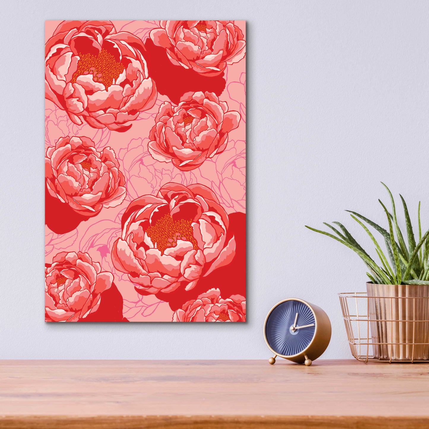 Epic Art 'Peony Daydreams' by Hello Angel, Acrylic Glass Wall Art,12x16