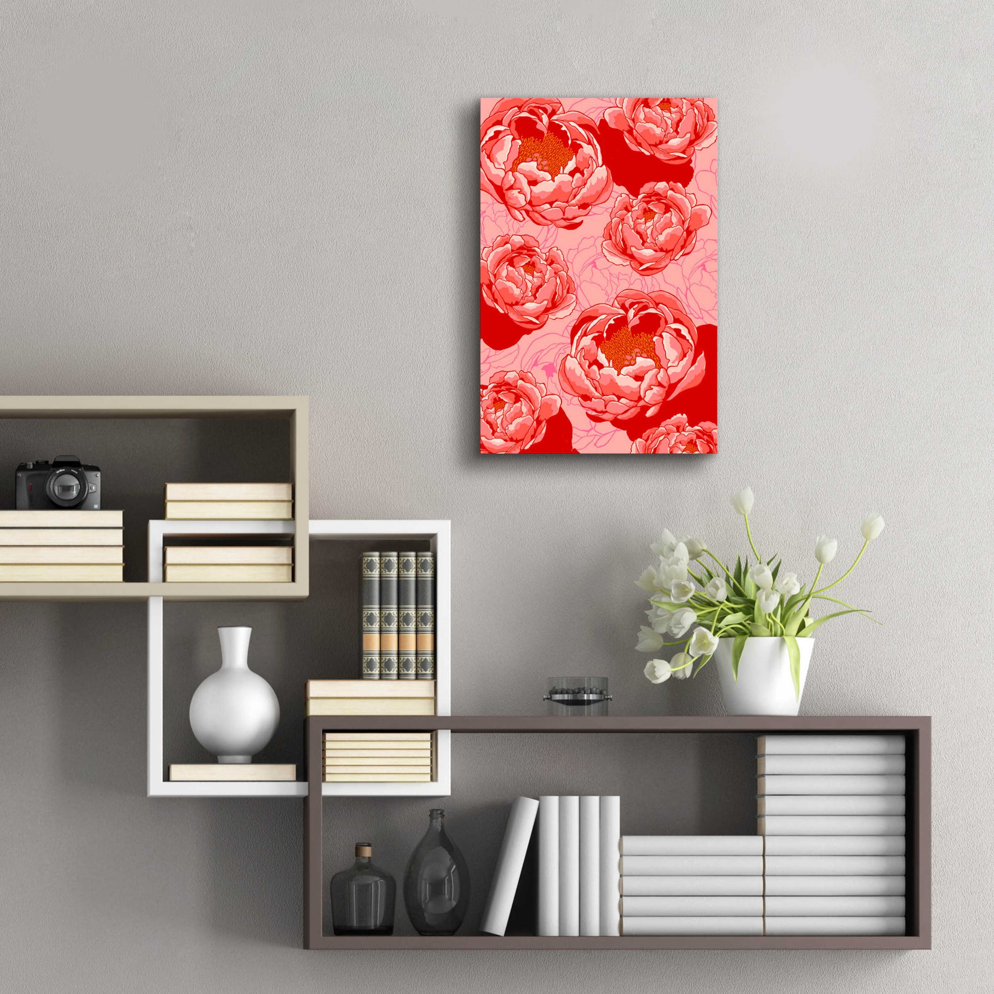 Epic Art 'Peony Daydreams' by Hello Angel, Acrylic Glass Wall Art,16x24