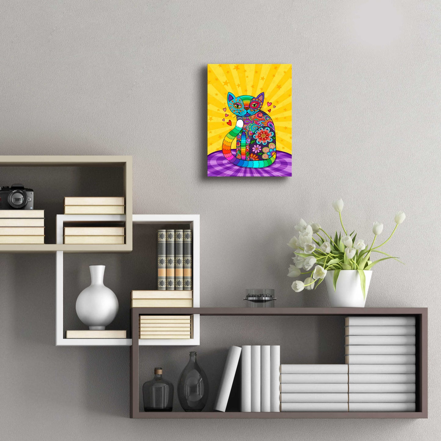 Epic Art 'Cats Meow' by Hello Angel, Acrylic Glass Wall Art,12x16