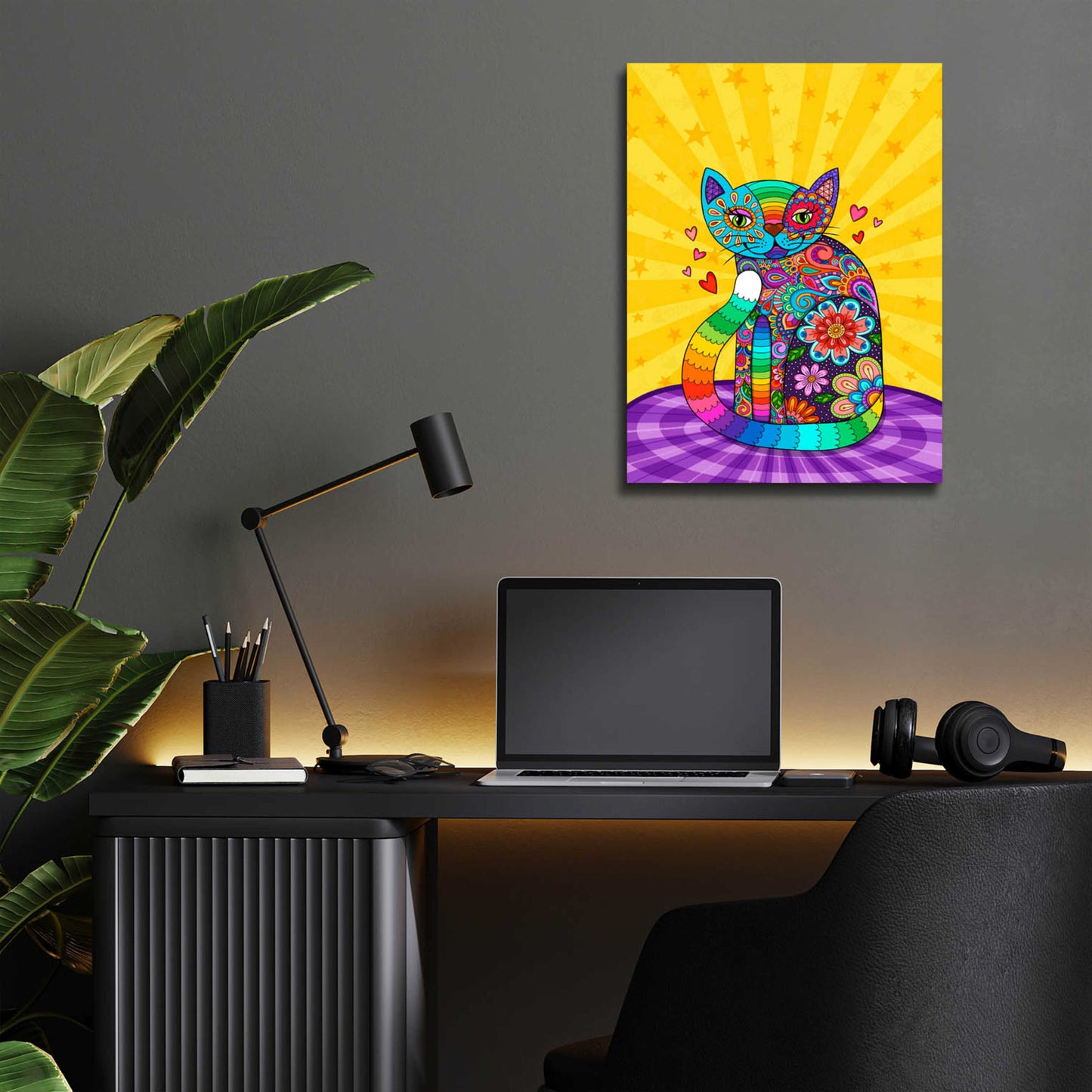 Epic Art 'Cats Meow' by Hello Angel, Acrylic Glass Wall Art,12x16