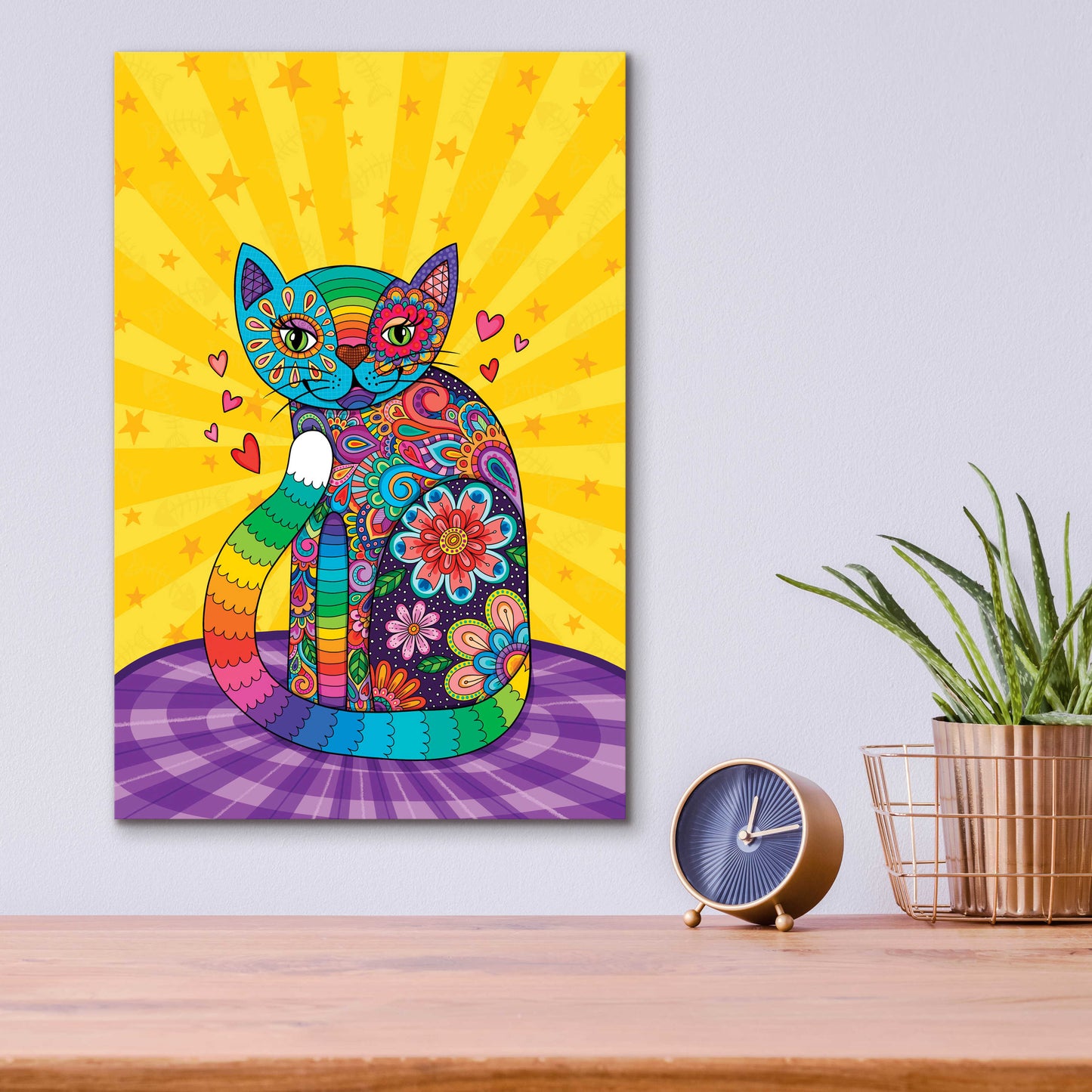 Epic Art 'Cats Meow' by Hello Angel, Acrylic Glass Wall Art,12x16