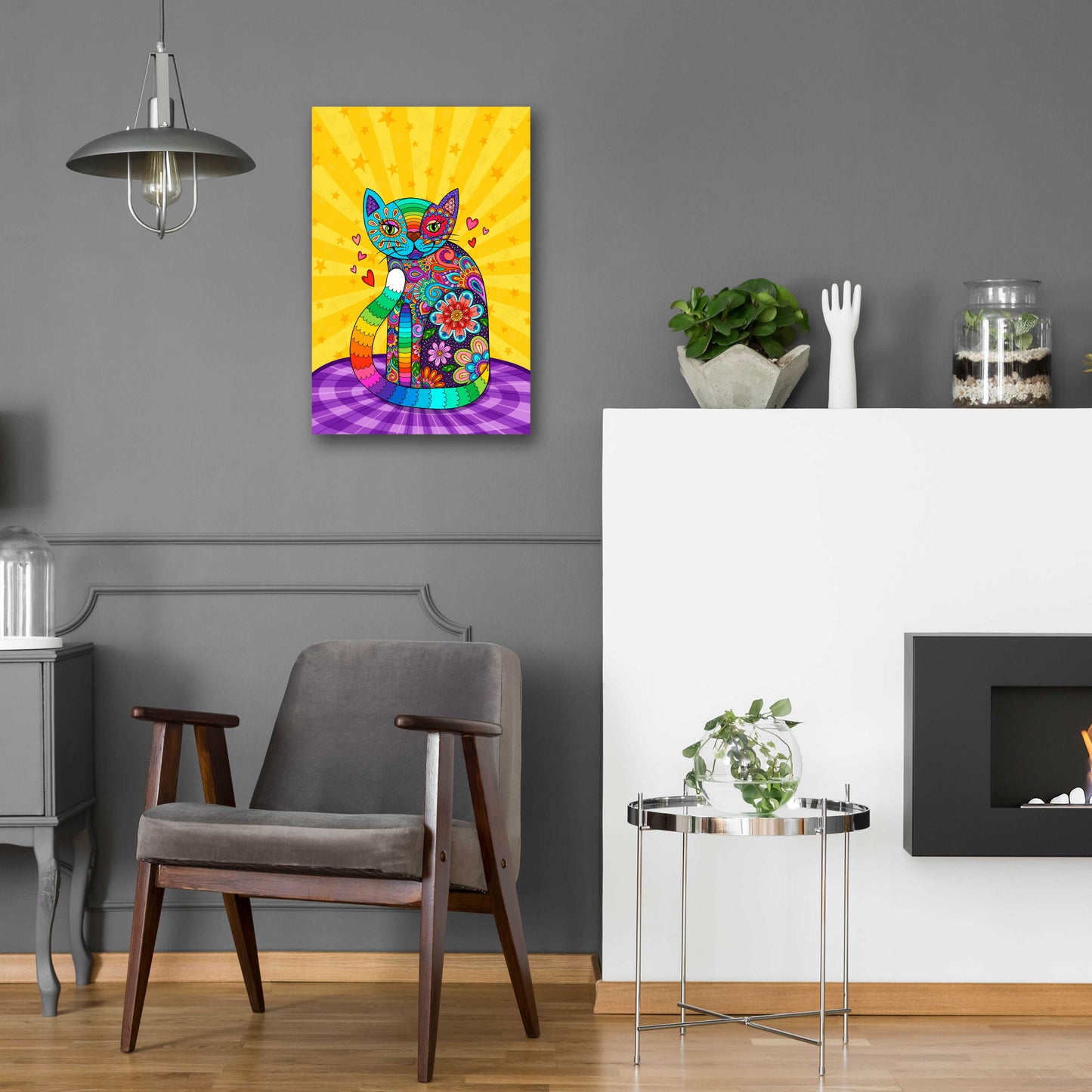 Epic Art 'Cats Meow' by Hello Angel, Acrylic Glass Wall Art,16x24