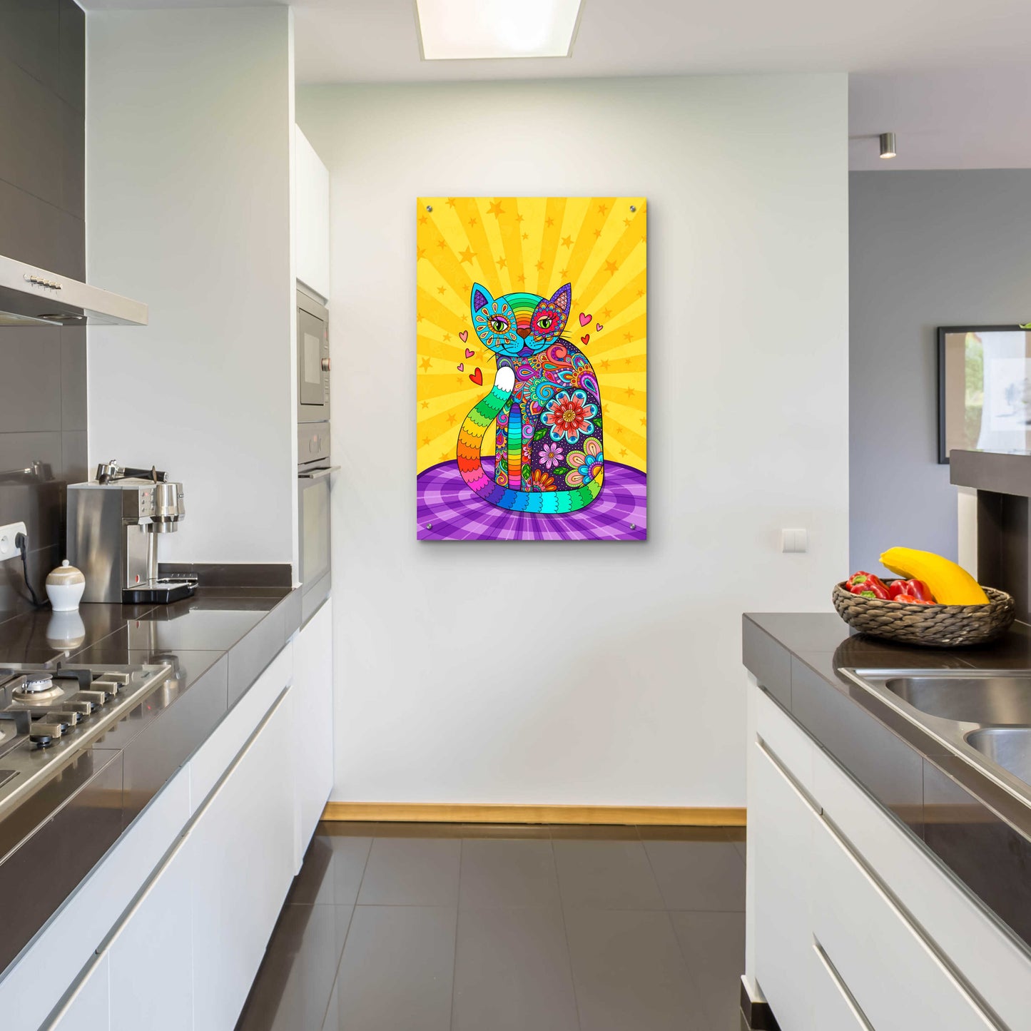 Epic Art 'Cats Meow' by Hello Angel, Acrylic Glass Wall Art,24x36