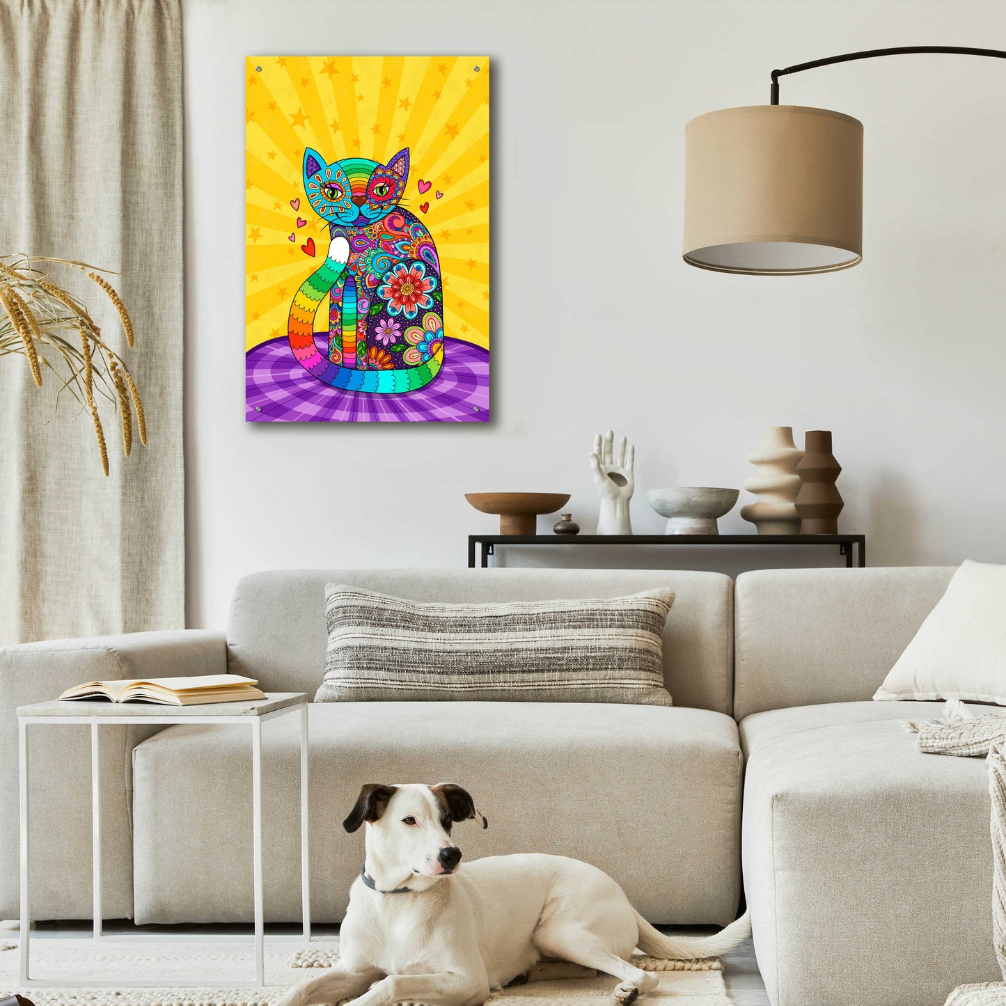 Epic Art 'Cats Meow' by Hello Angel, Acrylic Glass Wall Art,24x36